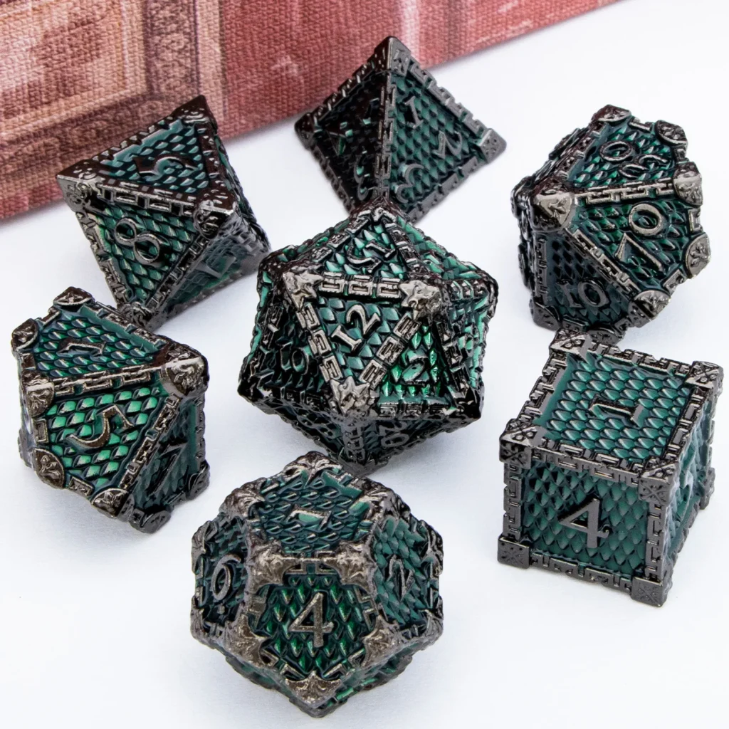 DND Metal Dice Set Dragon Scale D D Dice Dungeon and Dragon Role Playing Games Black 4 - Dungeons and Dragons Store