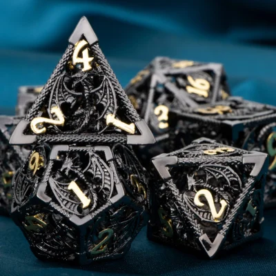 DND Metal Dice Set Dungeon and Dragon Gifts Hollow D D Dice Set RPG Large Polyhedral 1 - Dungeons and Dragons Store