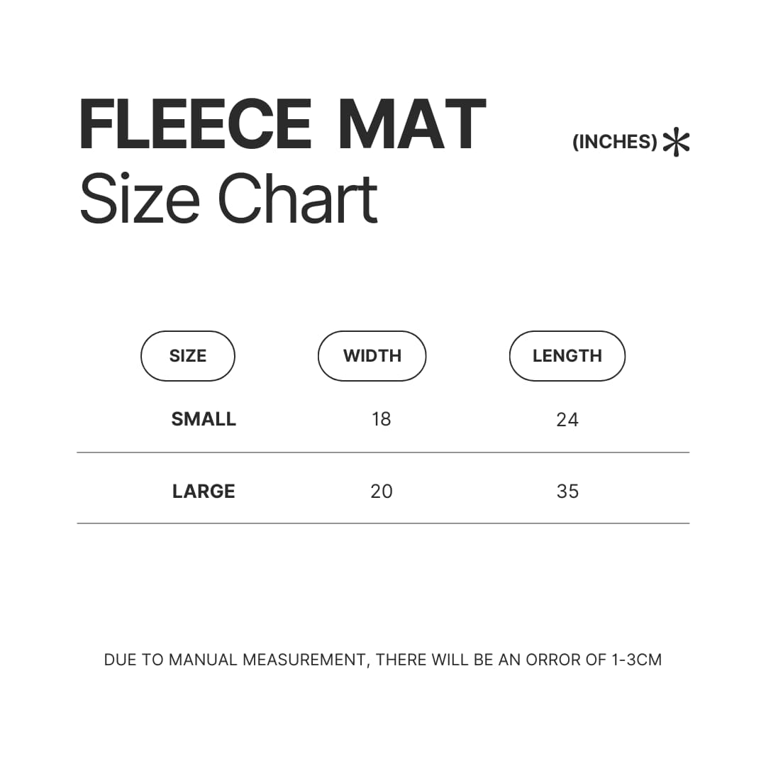 Fleece Mat Size Chart - Dungeons and Dragons Store