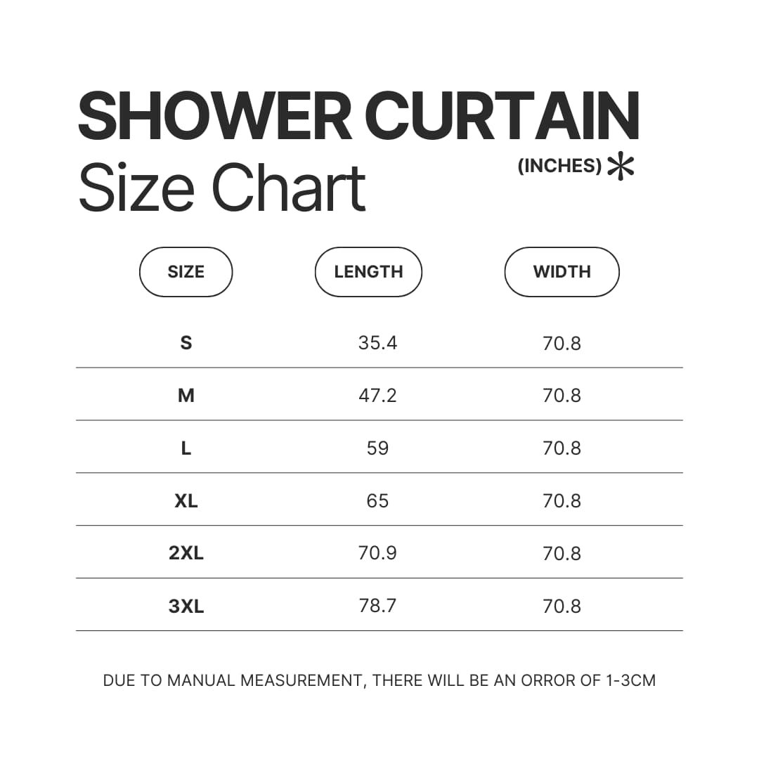 Shower Curtain Size Chart - Dungeons and Dragons Store