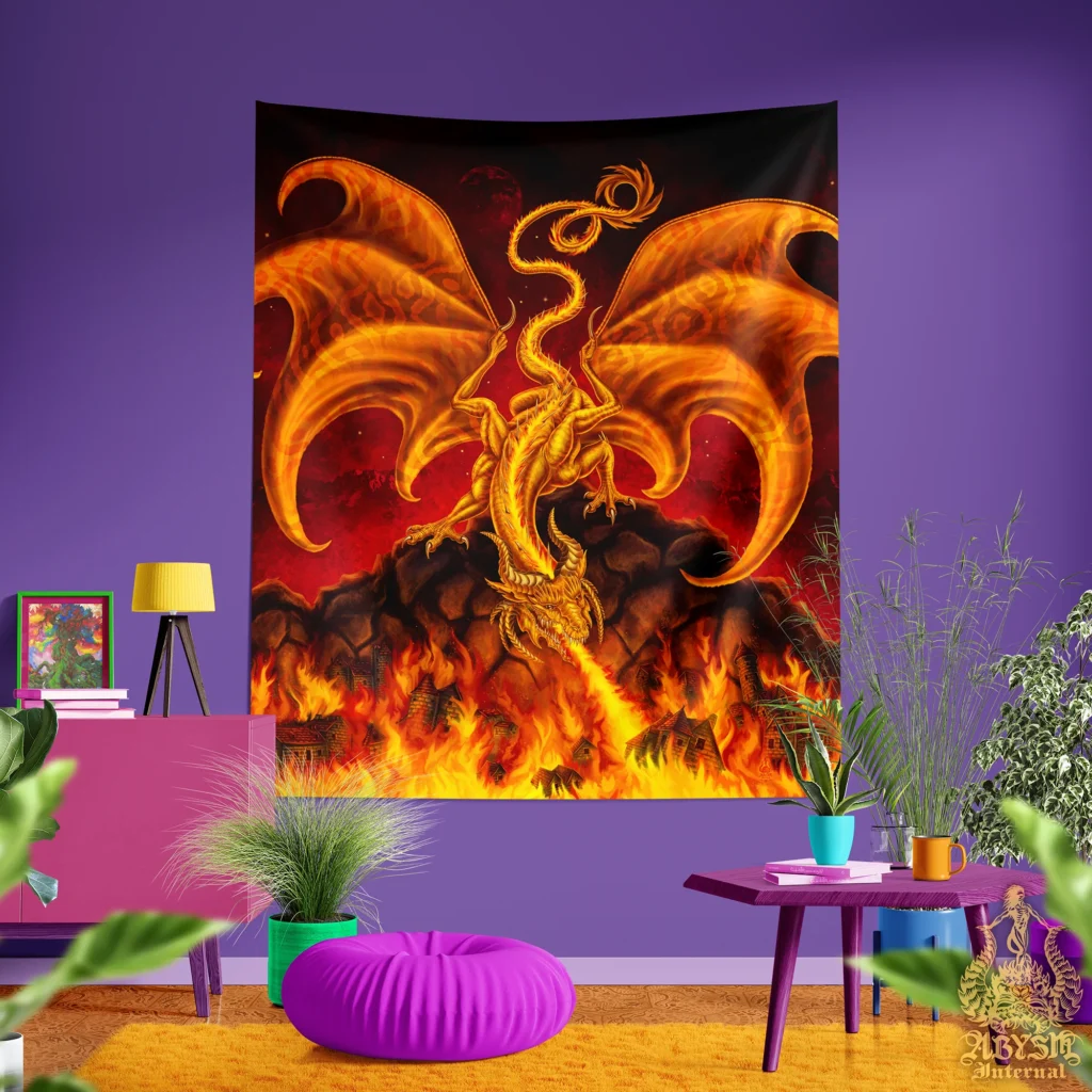 Tapestry FireDragon - Dungeons and Dragons Store