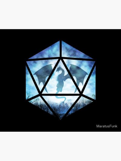 Blue Sky Ice Dragon D20 Tapestry Official Dungeons And Dragons Merch