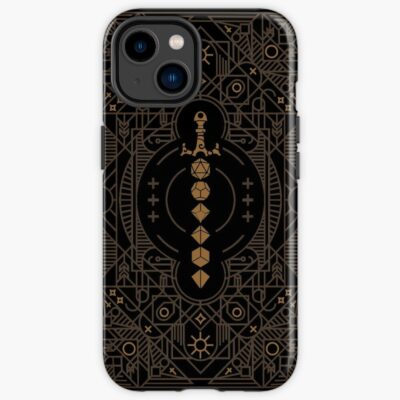 Polyhedral Dice Sword Vintage Minimalist Tabletop Rpg Iphone Case Official Dungeons And Dragons Merch