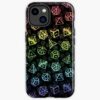 D20 Dice Set Pattern (Rainbow) Iphone Case Official Dungeons And Dragons Merch