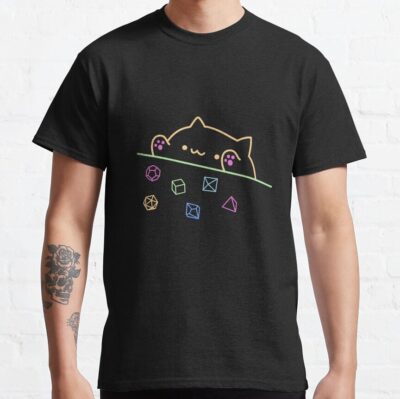 Neon Dnd Cat T-Shirt Official Dungeons And Dragons Merch