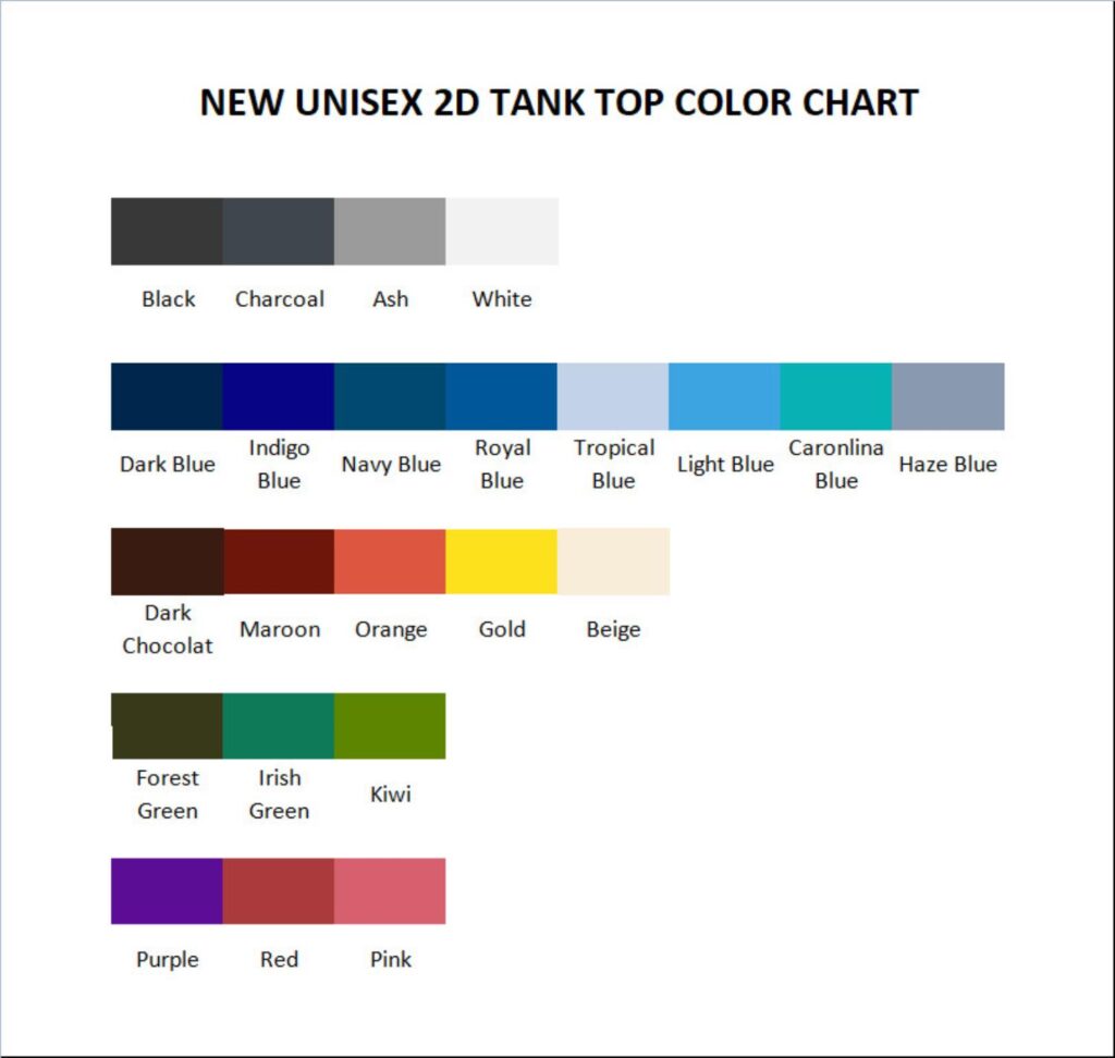 tank top color chart 1 - Dungeons and Dragons Store