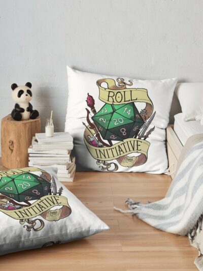 Roll Initiative Throw Pillow Official Dungeons And Dragons Merch