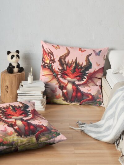 Florastryx Dragon Dnd Throw Pillow Official Dungeons And Dragons Merch