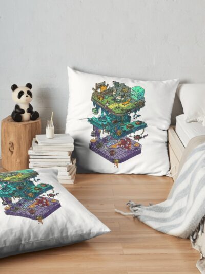 Dungeons And Isometric Dragons Throw Pillow Official Dungeons And Dragons Merch