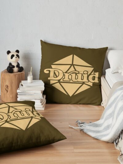 Druid Class Crest | Dungeons And Dragons Emblem Throw Pillow Official Dungeons And Dragons Merch