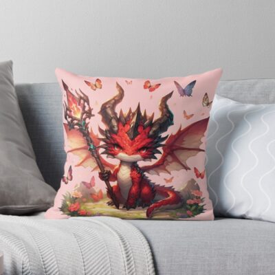 Florastryx Dragon Dnd Throw Pillow Official Dungeons And Dragons Merch