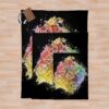 D20 Dice: Watercolor Rainbow Throw Blanket Official Dungeons And Dragons Merch