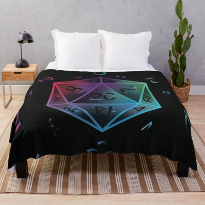 D20 Dungeons And Dragons Dice Throw Blanket Official Dungeons And Dragons Merch