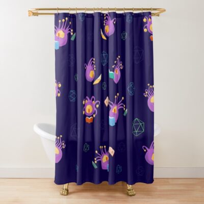 Cute Beholder Reading - Dungeons And Dragons Shower Curtain Official Dungeons And Dragons Merch