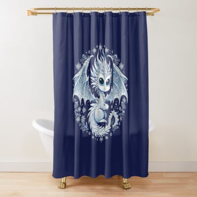 Ice Dragon Dnd Shower Curtain Official Dungeons And Dragons Merch