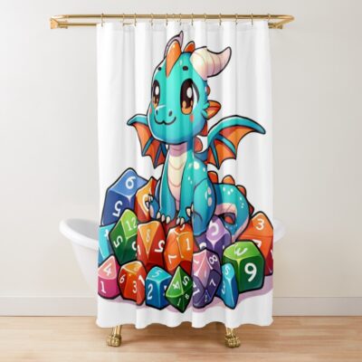 Dice Hoarders Shower Curtain Official Dungeons And Dragons Merch