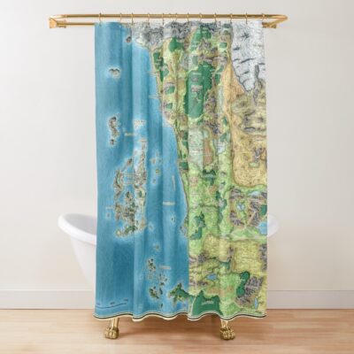 Faerûn Map Shower Curtain Official Dungeons And Dragons Merch