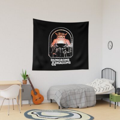 Funny Dungeons And Dragons Retro Wave Tapestry Official Dungeons And Dragons Merch